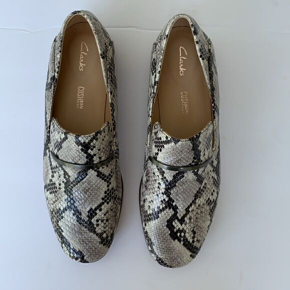 Clarks cushion plus grey snake python Gris oxford woman’s size 7.5 NWT - Picture 4 of 10